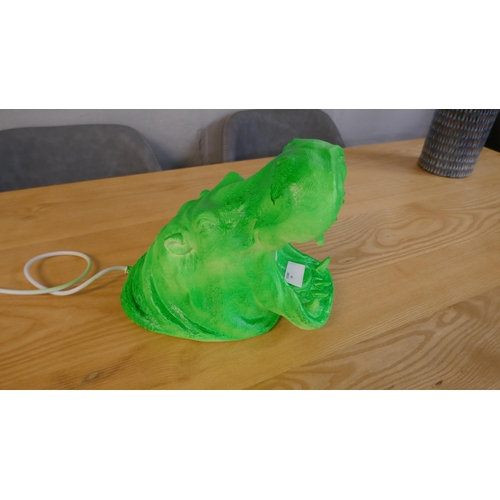 1339 - A fluorescent green lamp in the form of a hippo