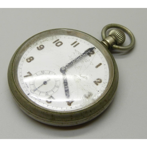 1002 - A Swiss made military pocket watch, G.S. Mk-II A56841