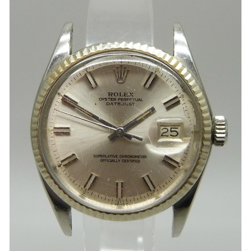 1013 - A gentleman's Rolex Oyster Perpetual Datejust wristwatch, 2806154, 1601, with original bracelet stra... 