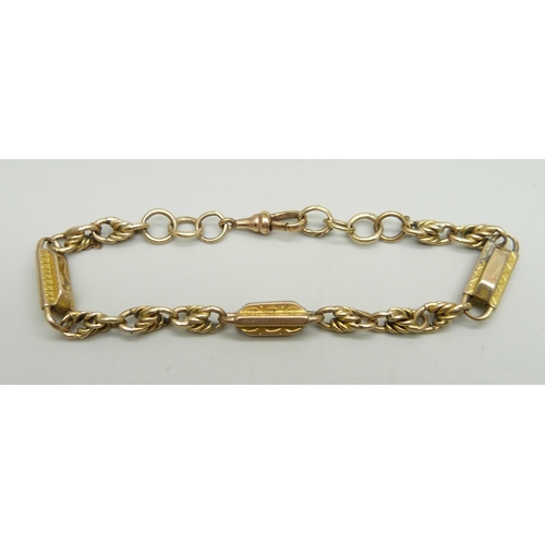 1064 - A 15ct gold bracelet, 13.4g