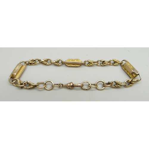 1064 - A 15ct gold bracelet, 13.4g