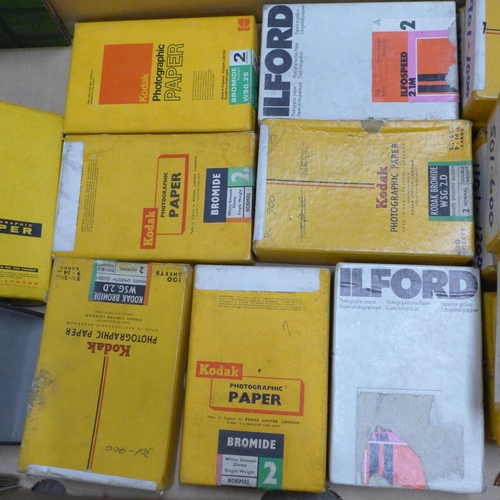 1181 - A collection of over 25 Kodak and Ilford photographic paper boxes, 1950s and later **PLEASE NOTE THI... 