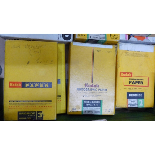 1181 - A collection of over 25 Kodak and Ilford photographic paper boxes, 1950s and later **PLEASE NOTE THI... 