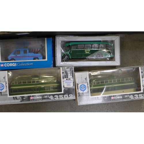 1194 - Twelve Corgi Classics and other model vehicles, buses and commercial vehicles, boxed