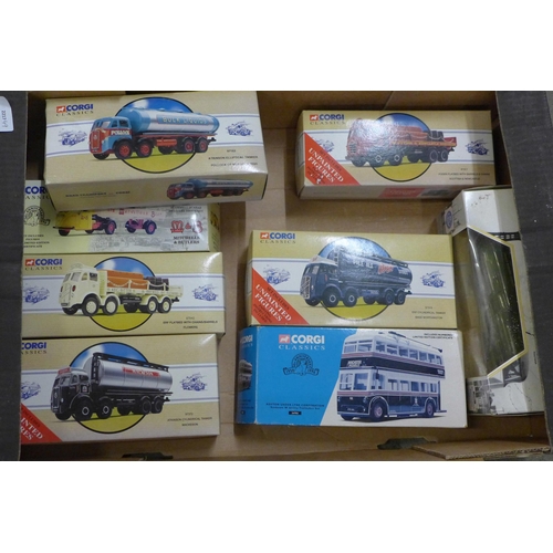 1194 - Twelve Corgi Classics and other model vehicles, buses and commercial vehicles, boxed