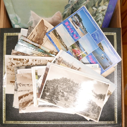 1200 - A box of postcards and other collectors cards, vintage to modern **PLEASE NOTE THIS LOT IS NOT ELIGI... 