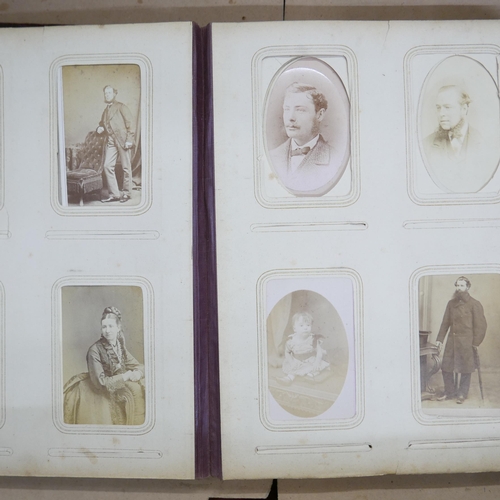 1201 - Photographs and three Victorian albums of cabinet and CDV cards, many relating to Kemp family **PLEA... 