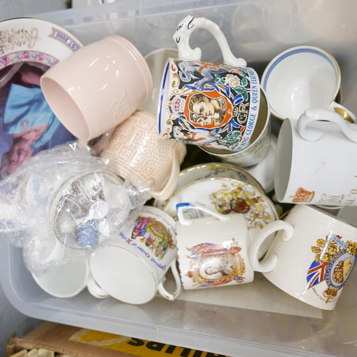 1202 - Two boxes of Royal commemorative items, including a mug designed by Dame Laura Knight **PLEASE NOTE ... 