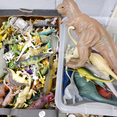 1204 - Two boxes of plastic toy dinosaurs **PLEASE NOTE THIS LOT IS NOT ELIGIBLE FOR IN-HOUSE POSTING AND P... 