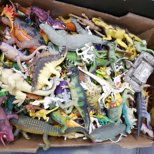 1204 - Two boxes of plastic toy dinosaurs **PLEASE NOTE THIS LOT IS NOT ELIGIBLE FOR IN-HOUSE POSTING AND P... 