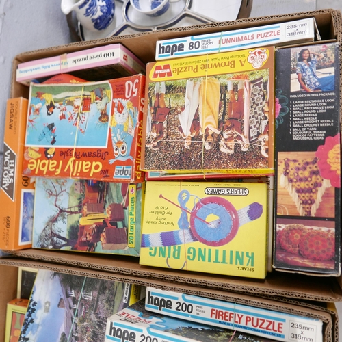 1206 - Three boxes of puzzles from 1970s, 1980s and games **PLEASE NOTE THIS LOT IS NOT ELIGIBLE FOR IN-HOU... 