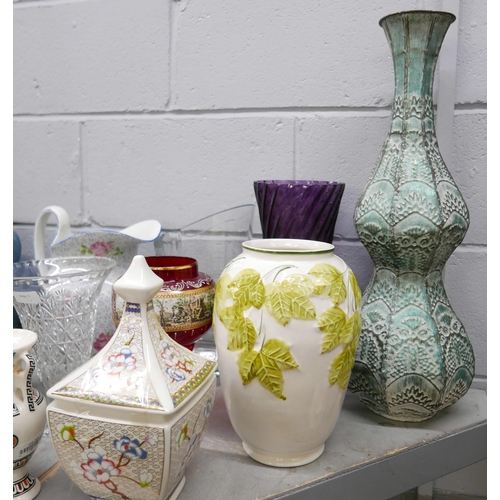 1210 - A collection of glass and china vases **PLEASE NOTE THIS LOT IS NOT ELIGIBLE FOR IN-HOUSE POSTING AN... 