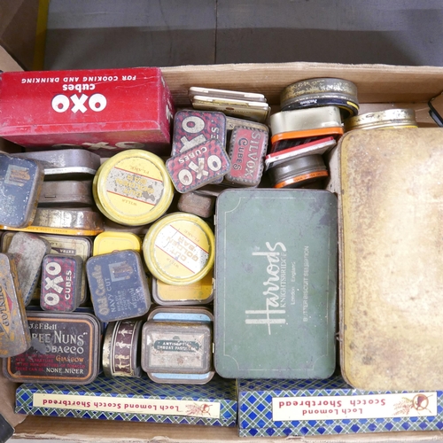 1215 - A collection of 43 vintage tins from the early 1900s including tobacco tins (Adkins, Bell, Wills, Og... 