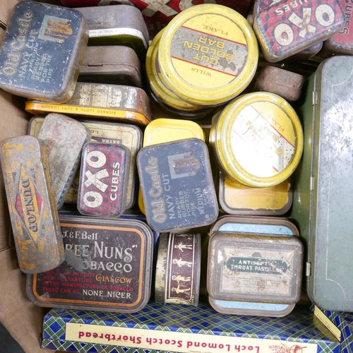 1215 - A collection of 43 vintage tins from the early 1900s including tobacco tins (Adkins, Bell, Wills, Og... 