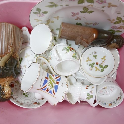 1220 - A collection of mixed china including Wedgwood Wild Strawberry, Denby, Villeroy & Boch plate, etc. *... 