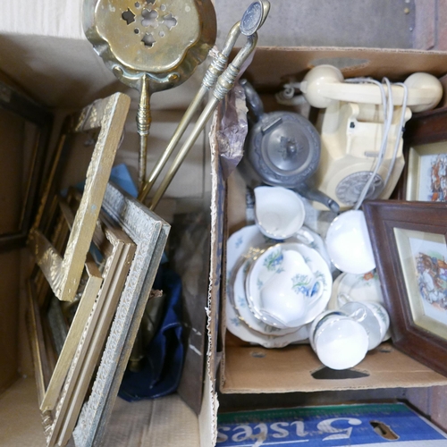 A Melba china tea set and other tea wares, metalwares, two framed ceramic plaques, coin bags, etc. **PLEASE NOTE THIS LOT IS NOT ELIGIBLE FOR IN-HOUSE POSTING AND PACKING**