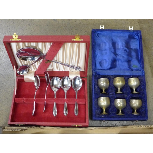 1242 - Blue and white teaware, flatware, four letter openers, etc. **PLEASE NOTE THIS LOT IS NOT ELIGIBLE F... 