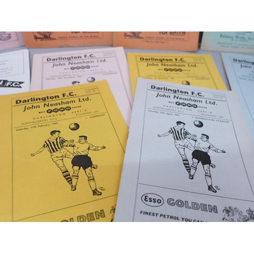 623A - Football memorabilia; Darlington FC programmes from the 1950s (7) and 1960s (18), many against clubs... 