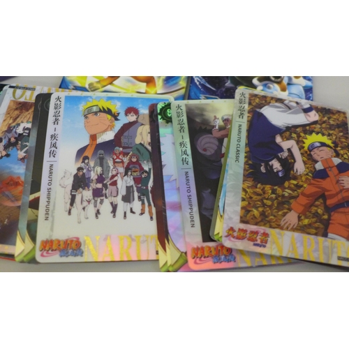 662 - Pokemon Evolutions cards, in opened packs and Naruto gaming cards