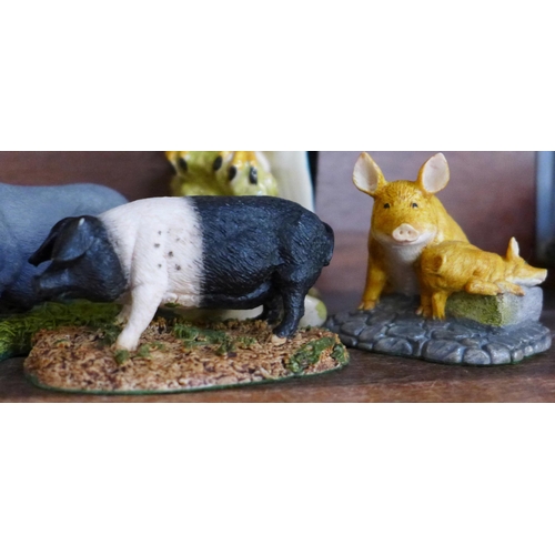 665 - A Beswick Help For Heroes soldier bear, boxed, six Royal Doulton pig figures and figure groups, a Be... 