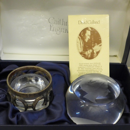 683 - Royal Commemoratives; a limited edition, 74/150 ruby glass and silver scent bowl, a Queen Elizabeth ... 