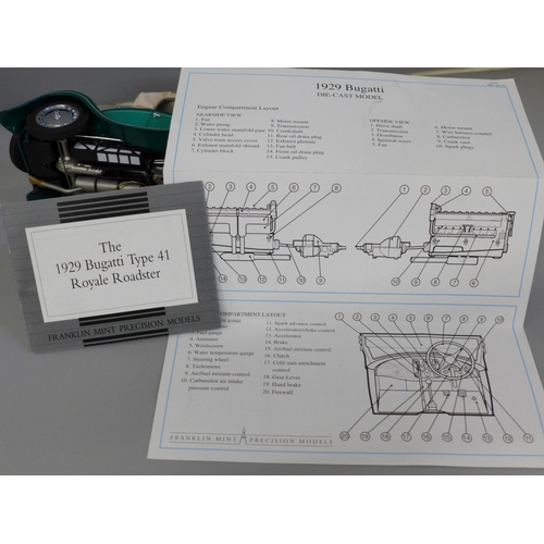 692 - A Franklin Mint model 1929 Bugatti Type 41 Royale Roadster
