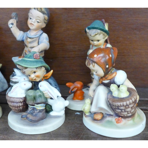 698 - Seven Hummel figures and one Bavarian figure, three a/f