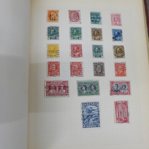 704 - Three albums of stamps including British commemorative, worldwide, some penny reds