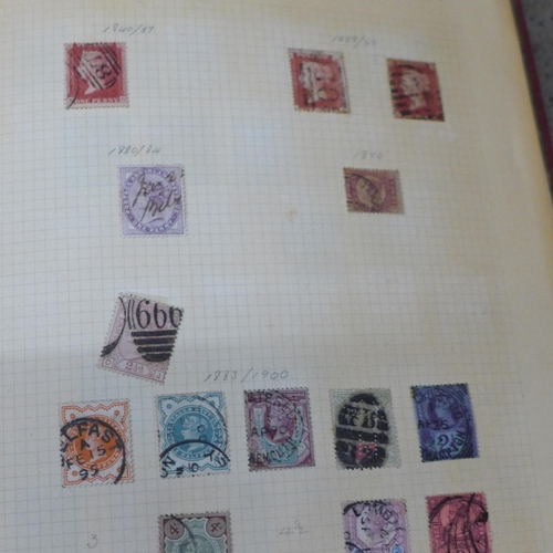 704 - Three albums of stamps including British commemorative, worldwide, some penny reds