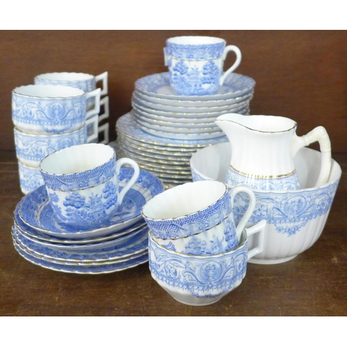 723 - A collection of early Aynsley blue and white china and three Blairs china trios  **PLEASE NOTE THIS ... 