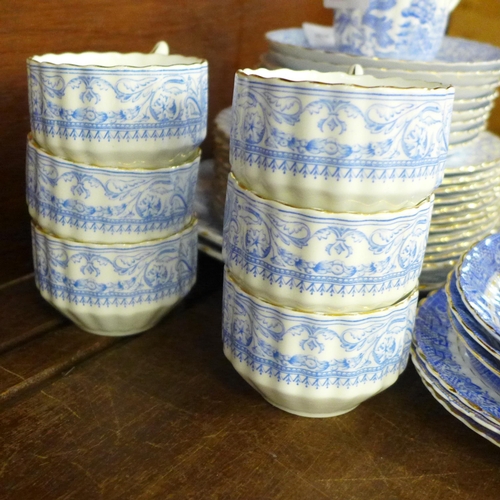 723 - A collection of early Aynsley blue and white china and three Blairs china trios  **PLEASE NOTE THIS ... 