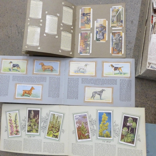 727 - A collection of cigarette cards, albums and silks