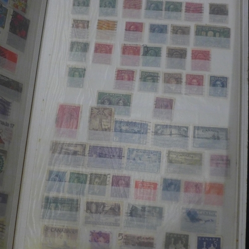 734 - A collection of stamp albums, some albums a/f, damp penetration