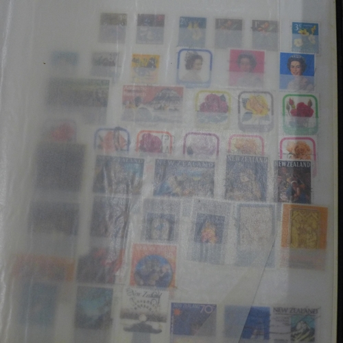 734 - A collection of stamp albums, some albums a/f, damp penetration