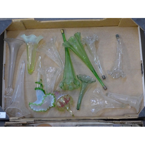 741 - A collection of approximately 30 glass epergne trumpets/flutes  **PLEASE NOTE THIS LOT IS NOT ELIGIB... 