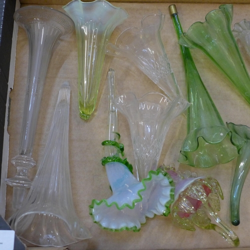 741 - A collection of approximately 30 glass epergne trumpets/flutes  **PLEASE NOTE THIS LOT IS NOT ELIGIB... 