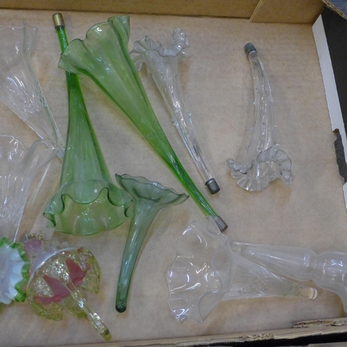 741 - A collection of approximately 30 glass epergne trumpets/flutes  **PLEASE NOTE THIS LOT IS NOT ELIGIB... 