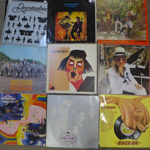 742 - A collection of 1960s and 1970s LP records including Beach Boys, ELO, Elton John, Billy Idol, etc. (... 