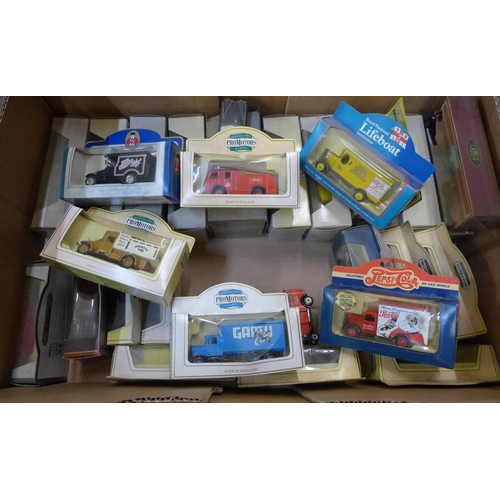 745 - Twenty-five Corgi and Lledo model vehicles including Del Boy's Reliant Van, boxed and three loose