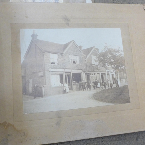 A box of photographs including Wollaton Colliery horse and wagon group ...