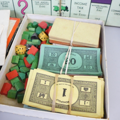786 - A Pinocchio Pelham puppet and a vintage Monopoly game