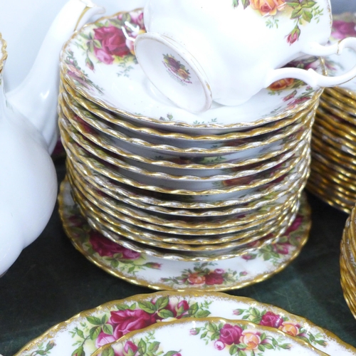 793 - A Royal Albert Old Country Roses tea and coffee set, telephone, cake stand, etc., two cups a/f  **PL... 