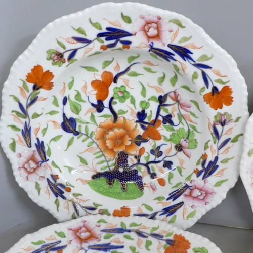 808 - Six early Davenport plates and bowls