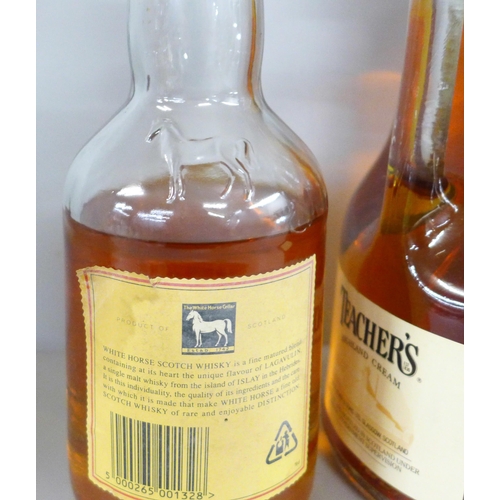 811 - Two bottles of whisky; White Horse and 1.75 litre Teachers  **PLEASE NOTE THIS LOT IS NOT ELIGIBLE F... 