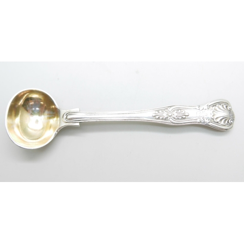 886 - A Victorian silver Kings pattern sauce ladle, George Adams, London 1872, with crest, 25g, 11cm