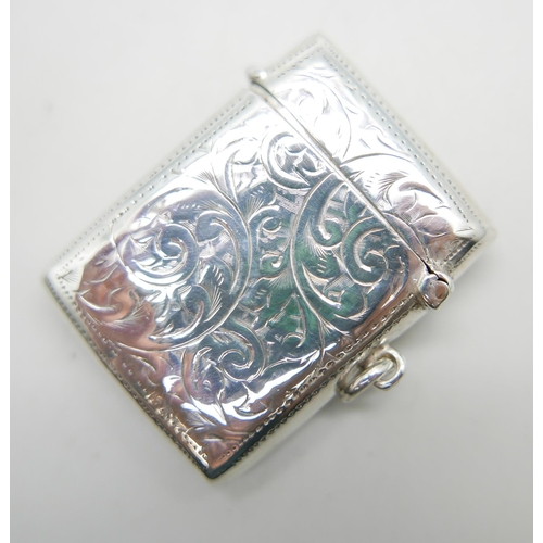 888 - A silver vesta, Birmingham 1906