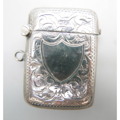 895 - A silver vesta case, Chester 1901