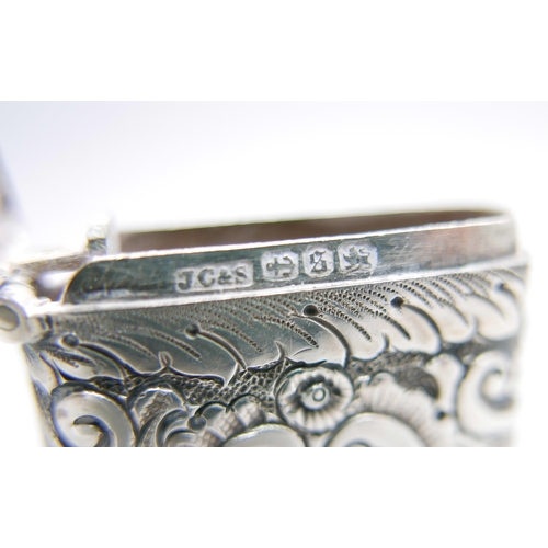 897 - A Victorian silver vesta case, Birmingham 1892