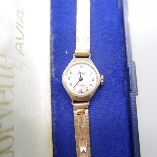 898 - A lady's Omega wristwatch, a lady's 9ct gold Avia wristwatch and two other watches