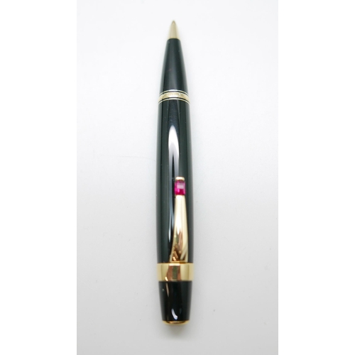 912 - A cased Mont Blanc Boheme ballpoint pen set with a ruby, GD1071387